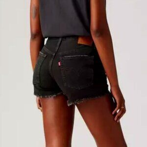 501 Fit Levi's Black Distressed Denim Women's Shorts